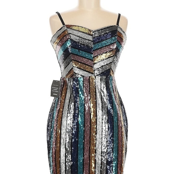 Charlotte Russe Dresses & Skirts - Charlotte Russe Silver Blue Sequin Bodycon Midi Dress